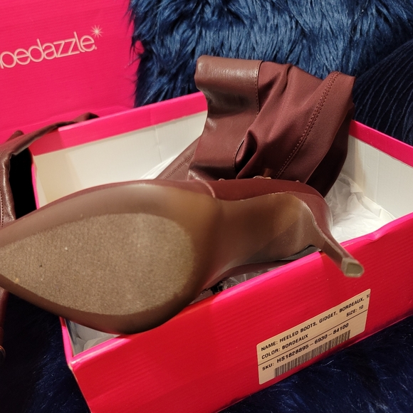 Ladies Burgandy High Fashionable Boots - Picture 10 of 16